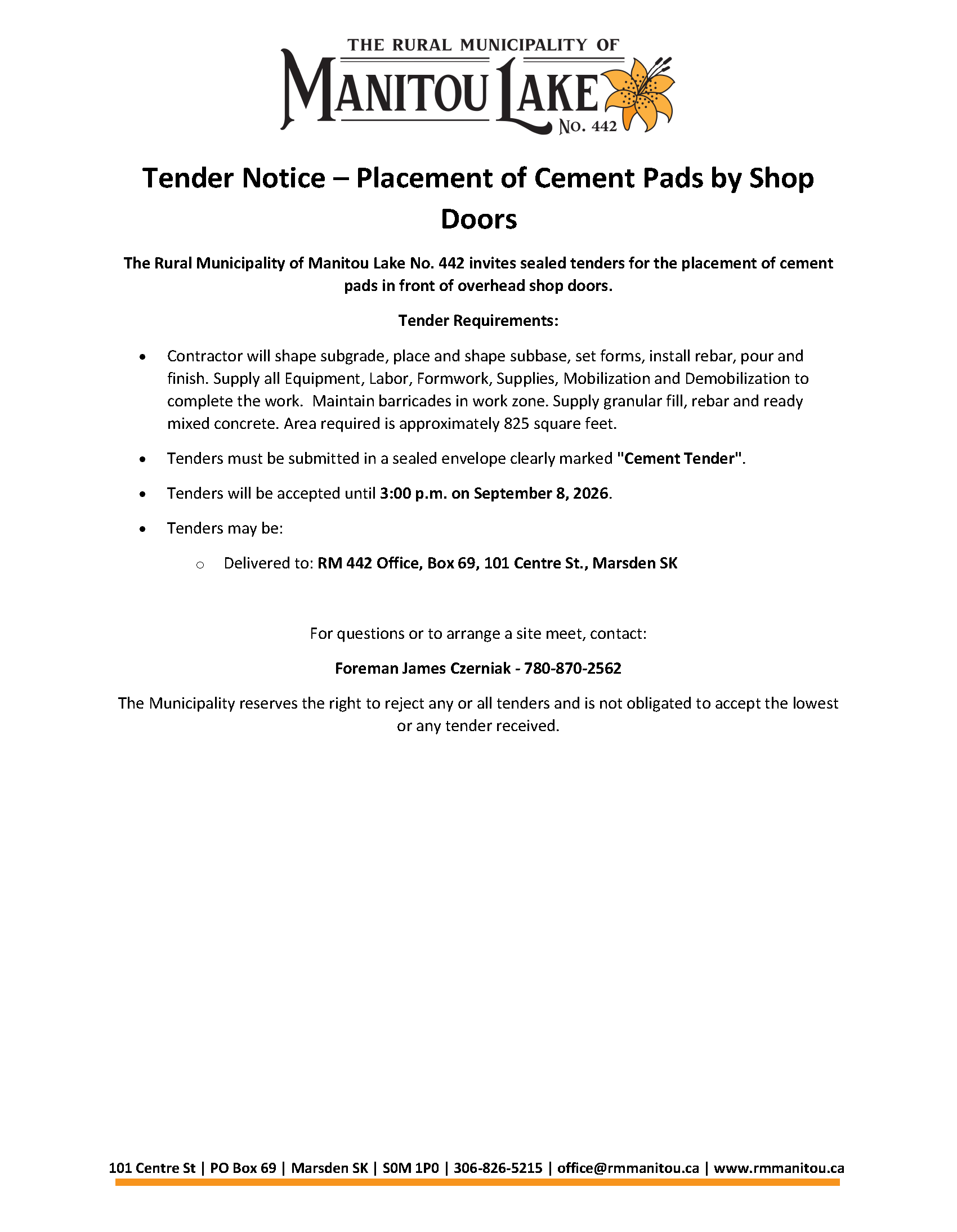 Cement Tender