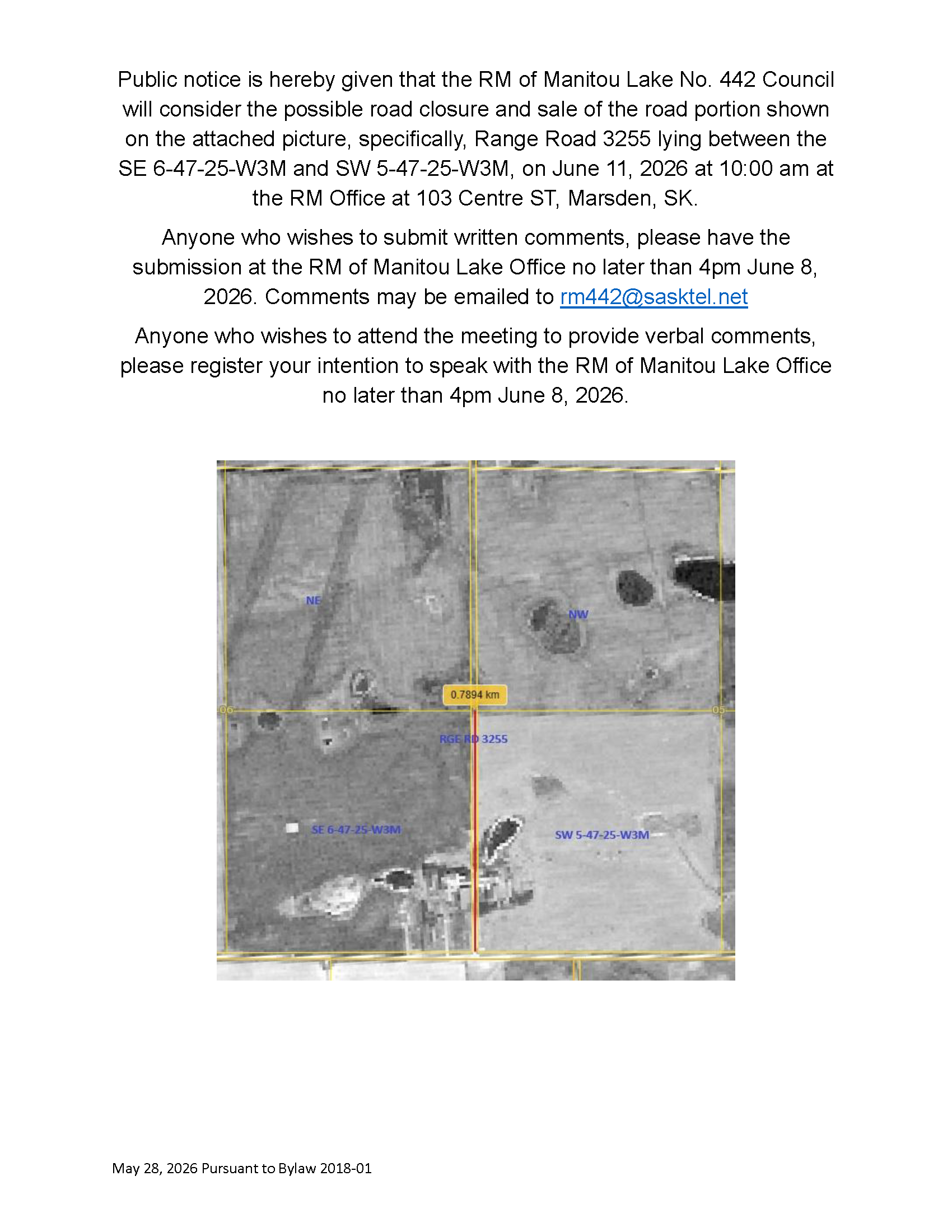 Public Notice Road Closure Public Notice Road Closure